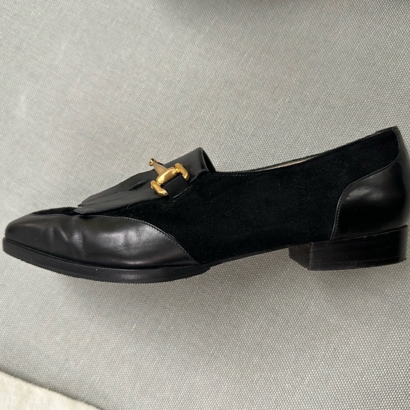 Rare Vintage GUCCI Black Loafers with Gold Horsebit - Picture 8 of 12